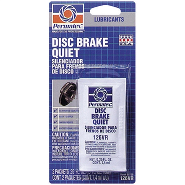 Permatex Disc Brake Quiet 2-0.25 Fluid Ounce Pouches Carde 80729-CAN